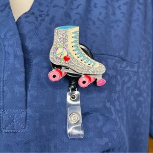 BLING Rollerskate Retractable Nurse Badge Reel